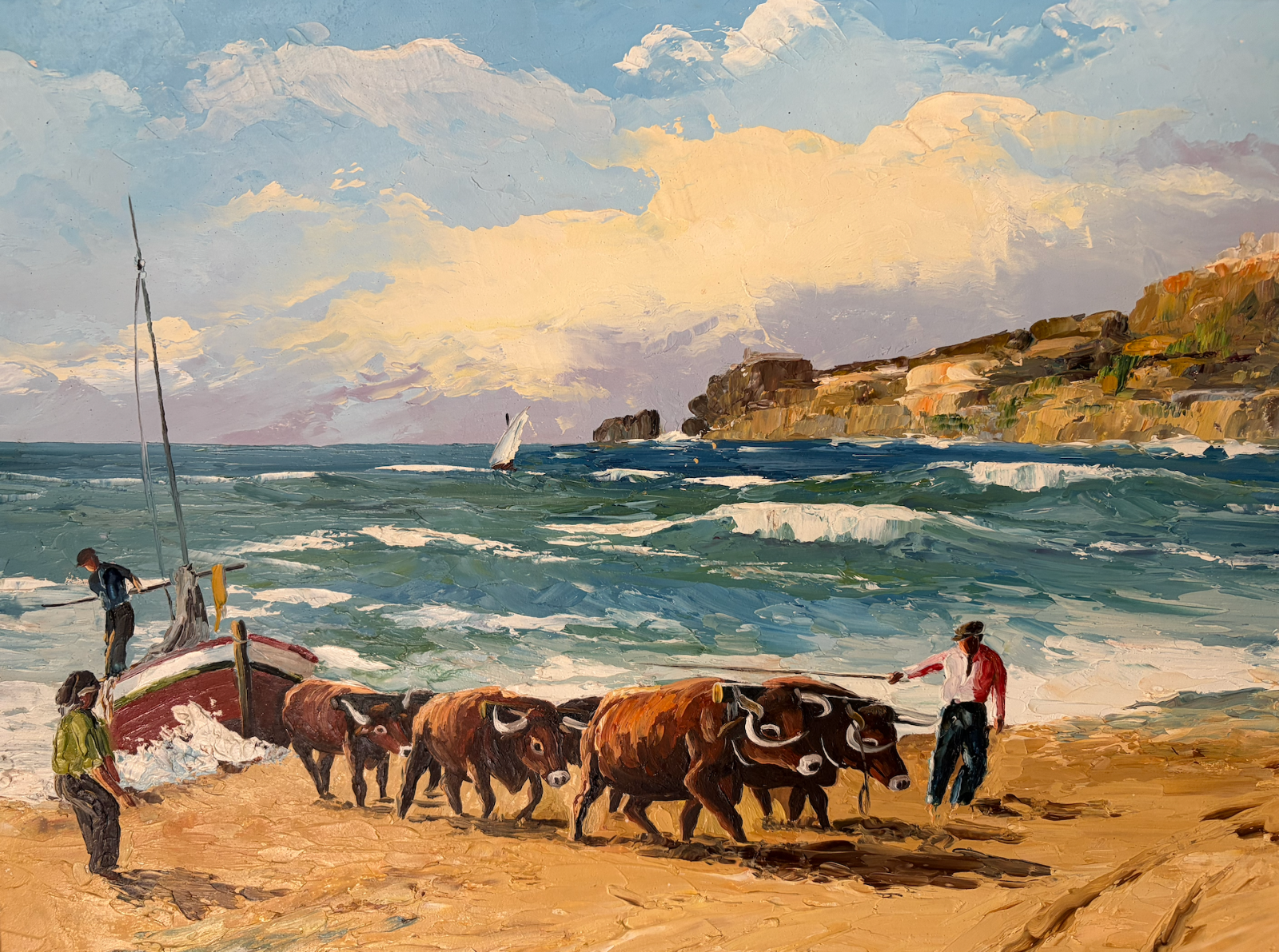 Painting of Nazaré from my Aunt Elva...Her favourite place in Portugal